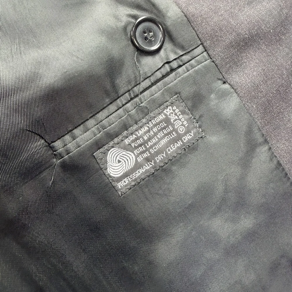 Vtg Vito Rufolo TESSE Super 100s Suit 42L 34x32 Charcoal Double Breasted Peak
